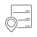 Line art of a server stack with a POI pin in front of it