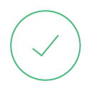A line art checkmark in a circle