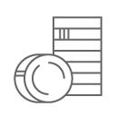 A line art stack of coins
