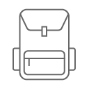 A line art backpack
