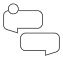 Line art chat bubbles on top of each other