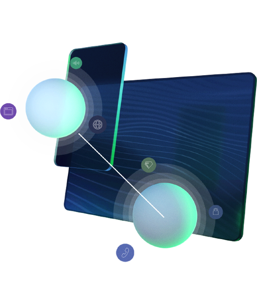3D Illustration of an abstract connection between different devices