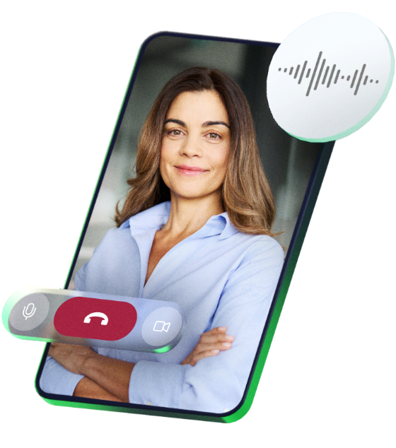 3D Illustration of a phone on a voice call