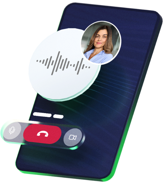 3D Illustration of a phone on a voice call